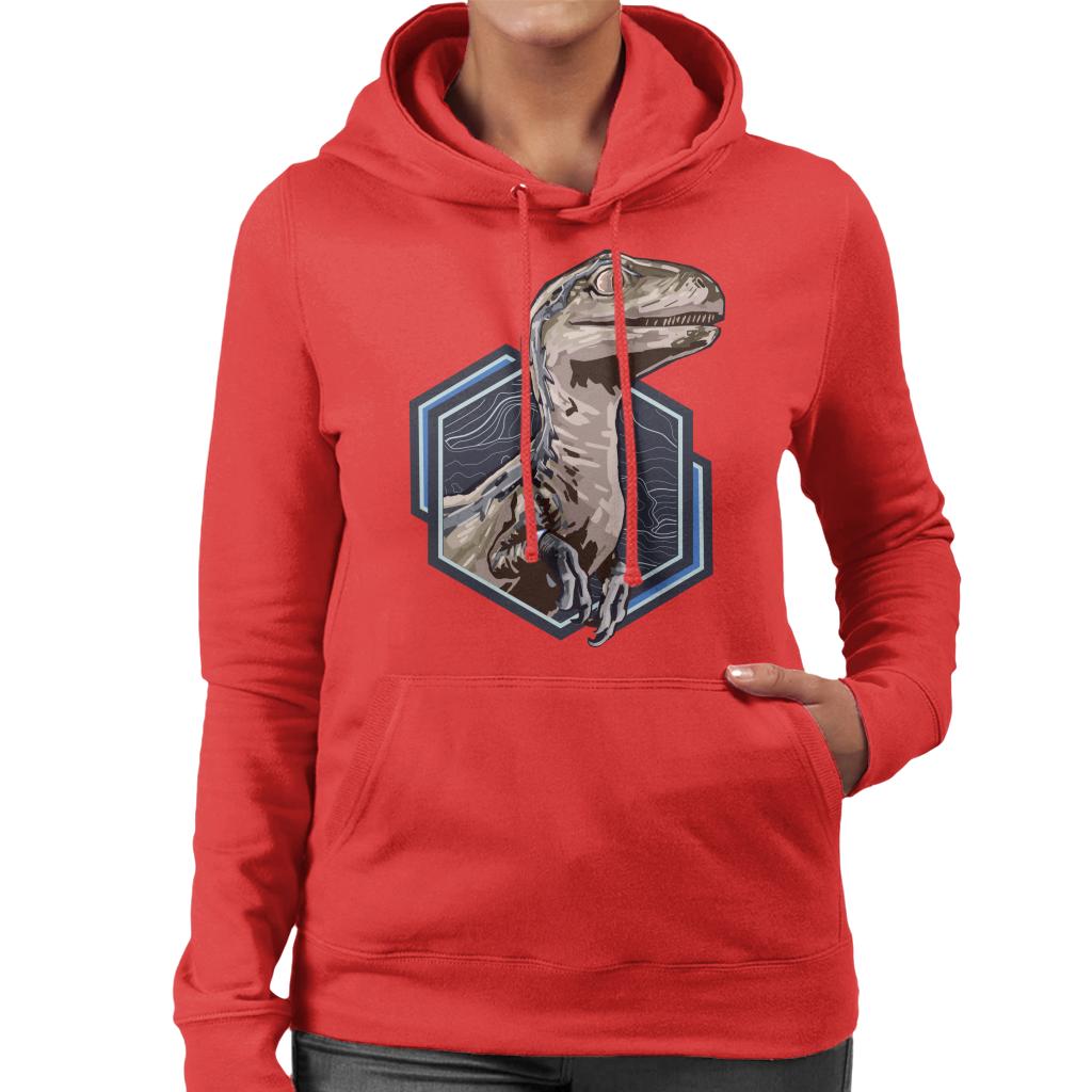 Jurassic Park Blue Raptor Women's Hooded Sweatshirt-ALL + EVERY