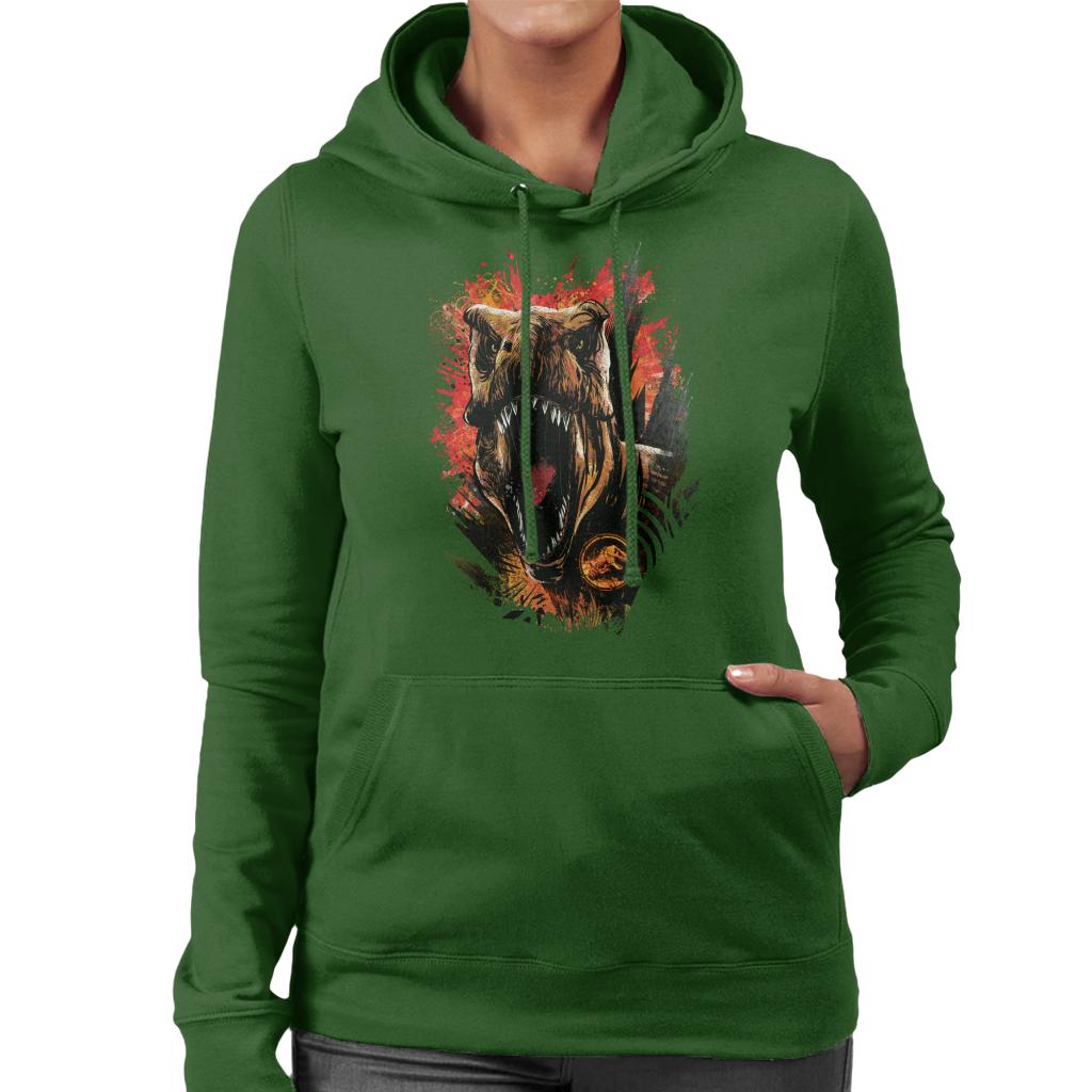 Jurassic Park 2 T Rex Women's Hooded Sweatshirt-ALL + EVERY