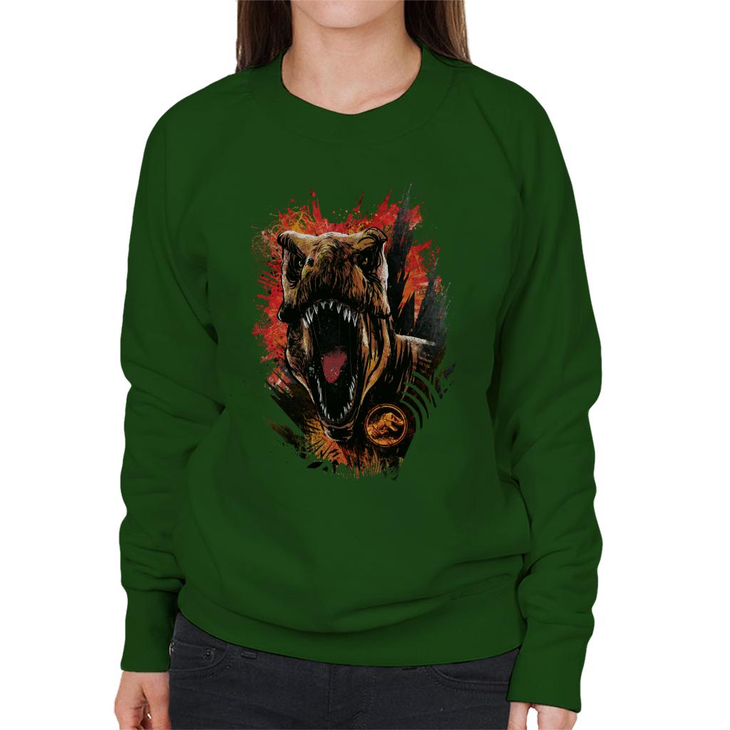 Jurassic Park 2 T Rex Women's Sweatshirt-ALL + EVERY