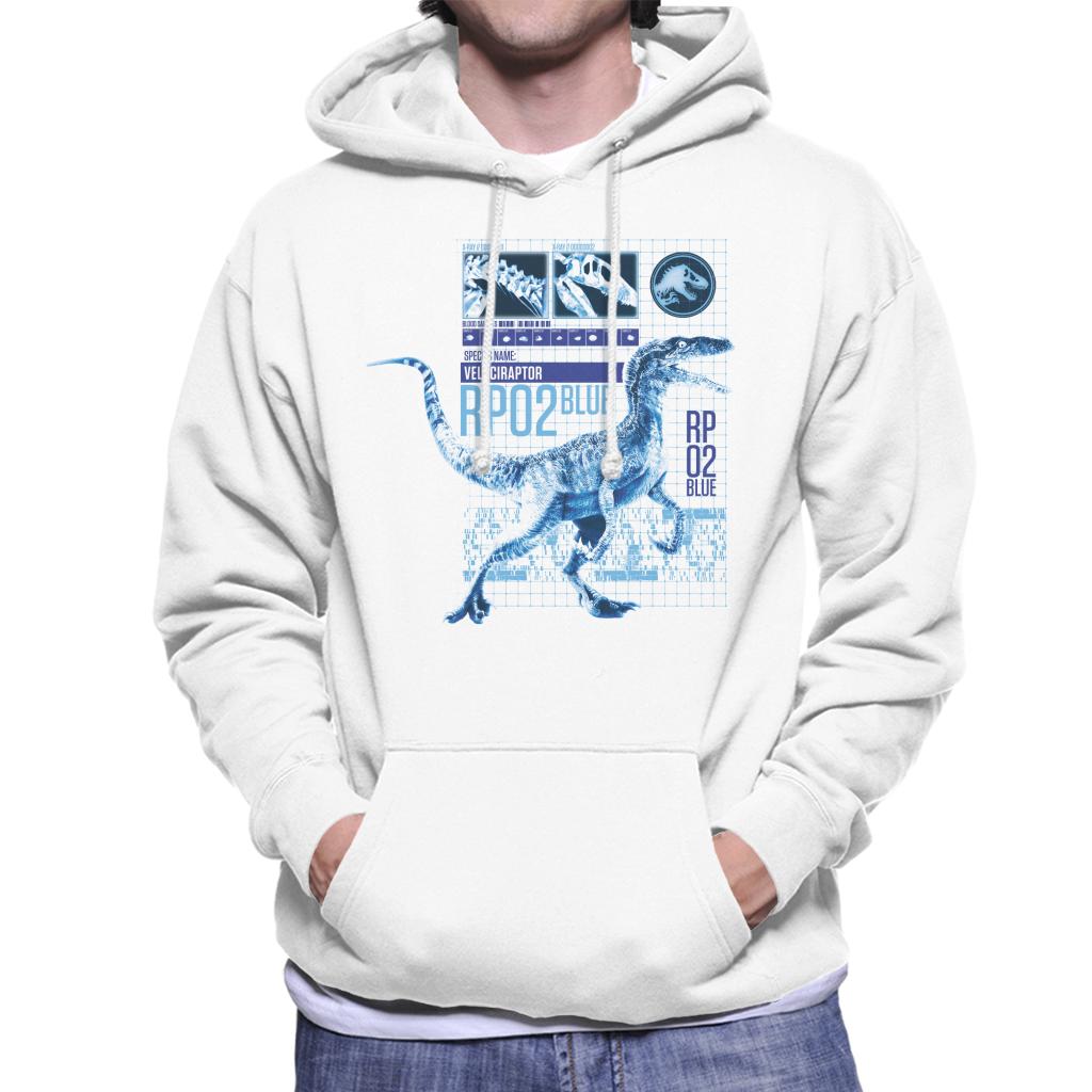 Jurassic Park Raptor Rp02 Blue Men's Hooded Sweatshirt-ALL + EVERY