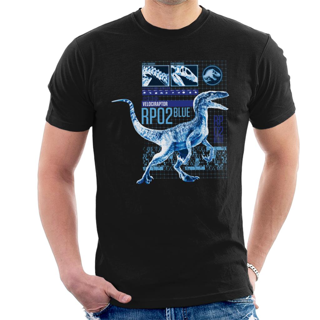 Jurassic Park Raptor Rp02 Blue Men's T-Shirt-ALL + EVERY