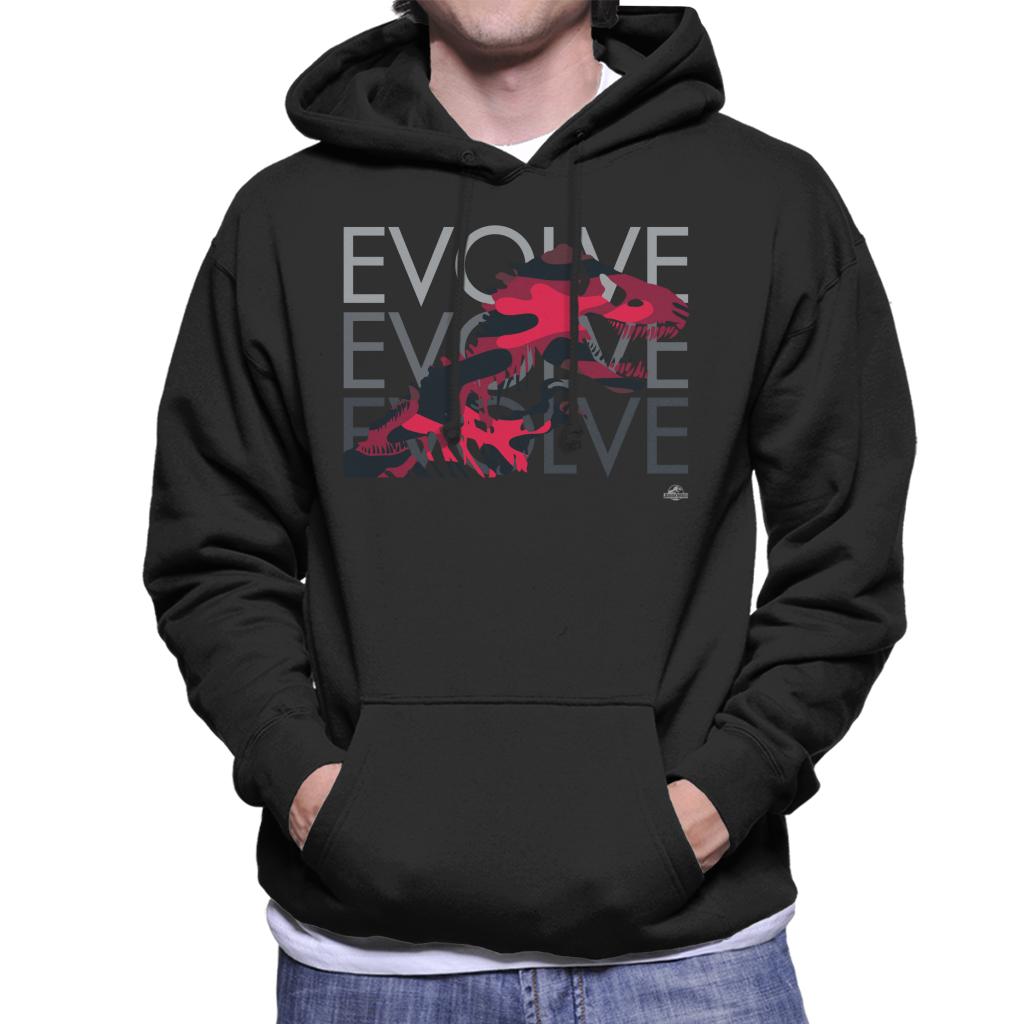 Jurassic Park T Rex Evolve Evolve Evolve Men's Hooded Sweatshirt-ALL + EVERY