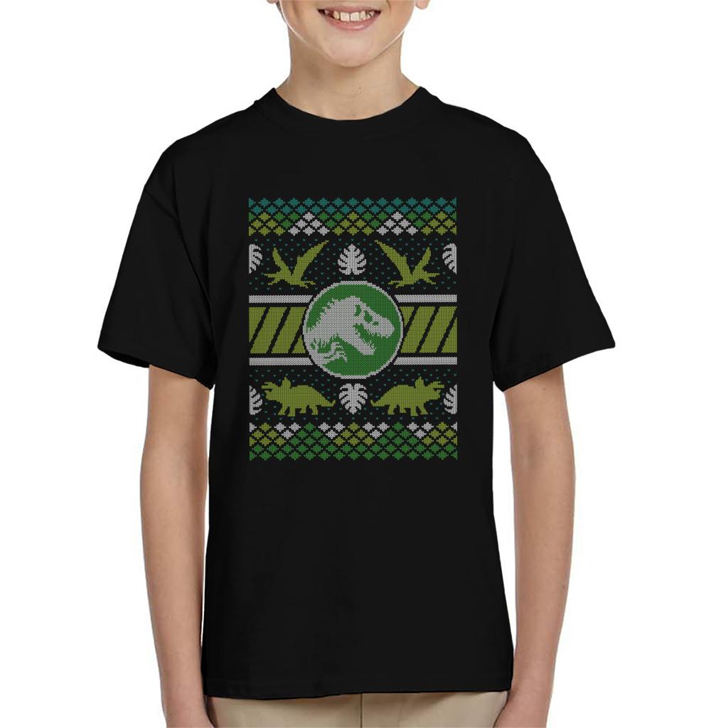 Jurassic Park Christmas T Rex Kid's T-Shirt-ALL + EVERY