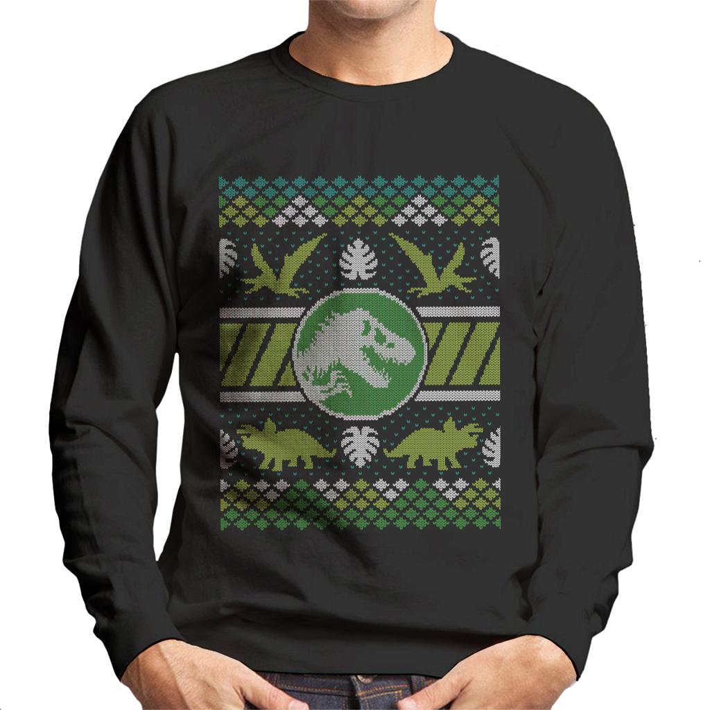 Jurassic Park Christmas T Rex Men's Sweatshirt-ALL + EVERY