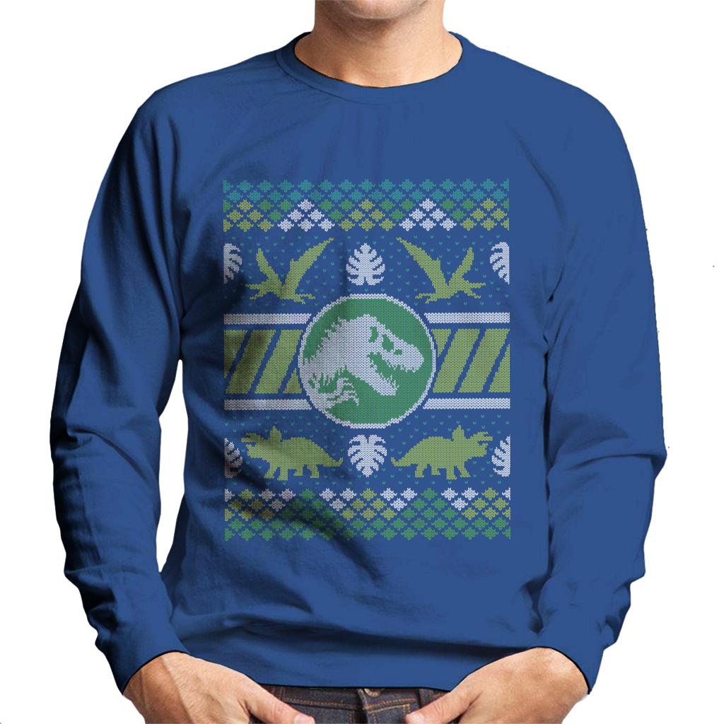 Jurassic Park Christmas T Rex Men's Sweatshirt-ALL + EVERY