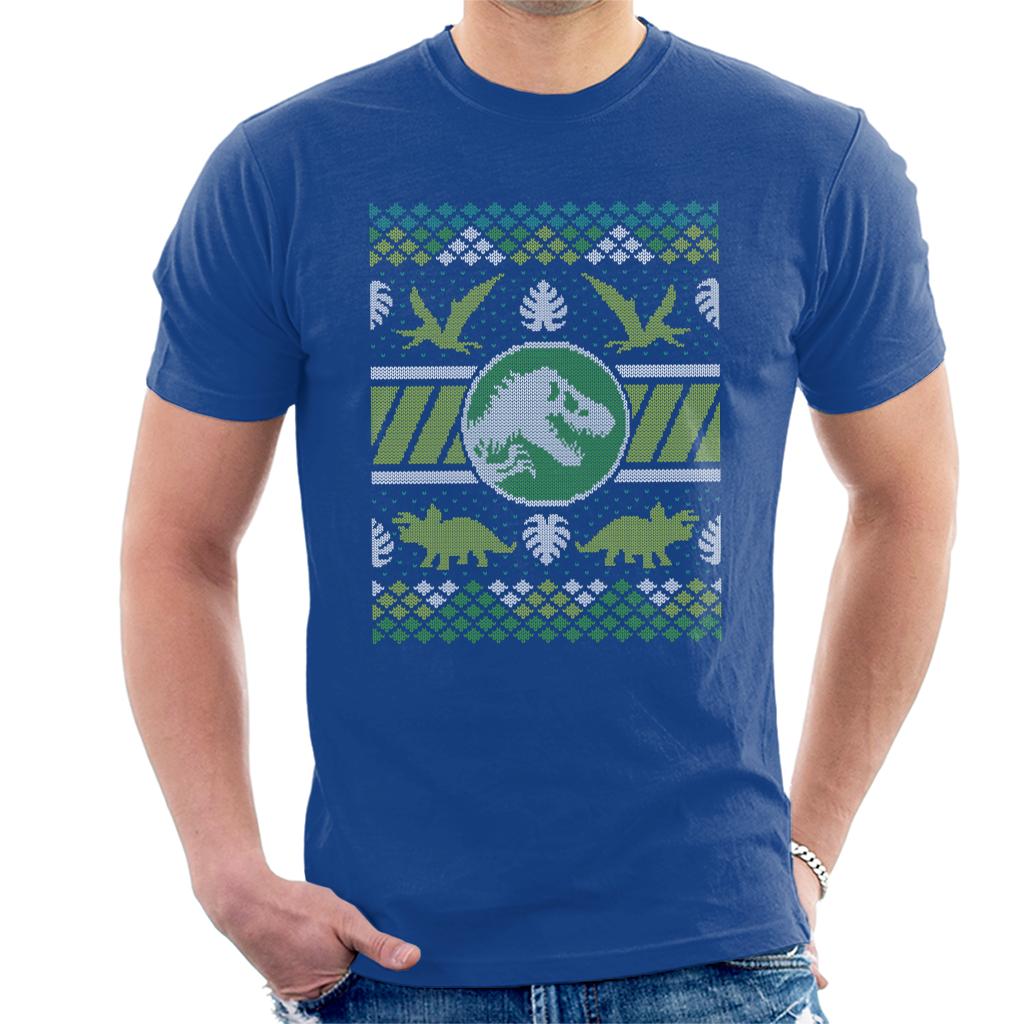 Jurassic Park Christmas T Rex Men's T-Shirt-ALL + EVERY