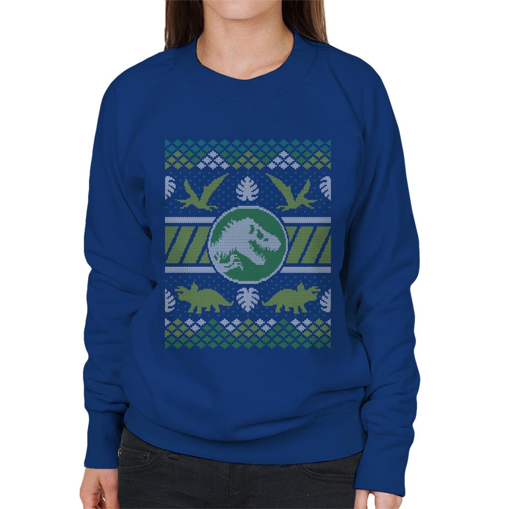 Jurassic Park Christmas T Rex Women's Sweatshirt-ALL + EVERY