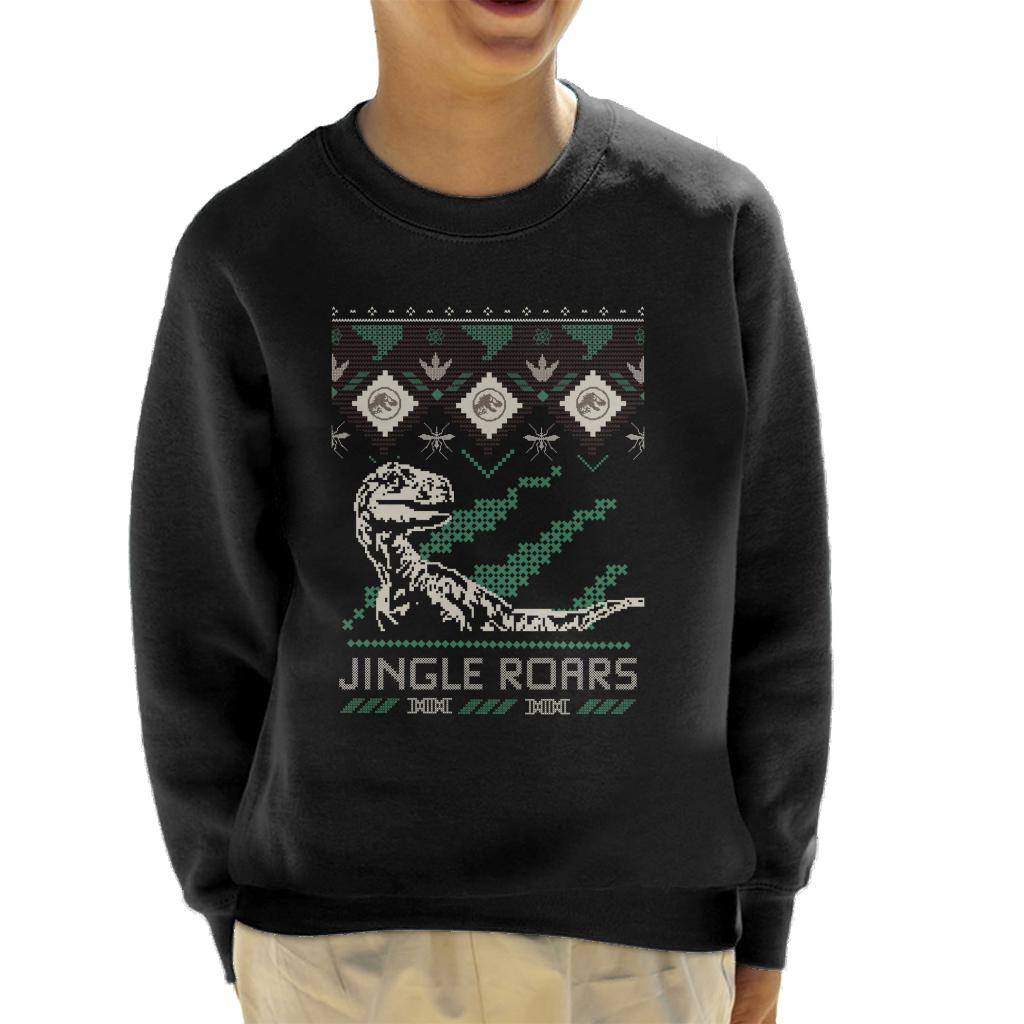 Jurassic Park Christmas Velociraptor Jingle Roars Kid's Sweatshirt-ALL + EVERY