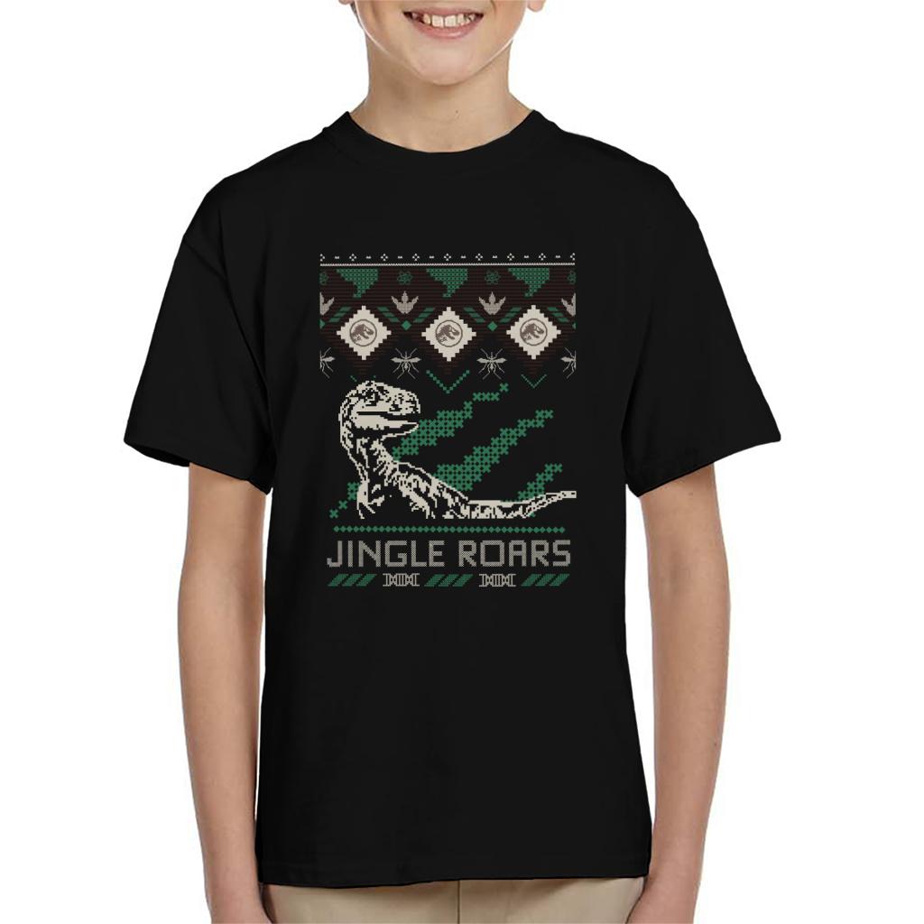 Jurassic Park Christmas Velociraptor Jingle Roars Kid's T-Shirt-ALL + EVERY