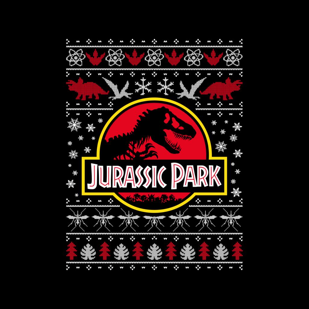 Jurassic Park Logo Christmas Knit Pattern Men's T-Shirt-ALL + EVERY