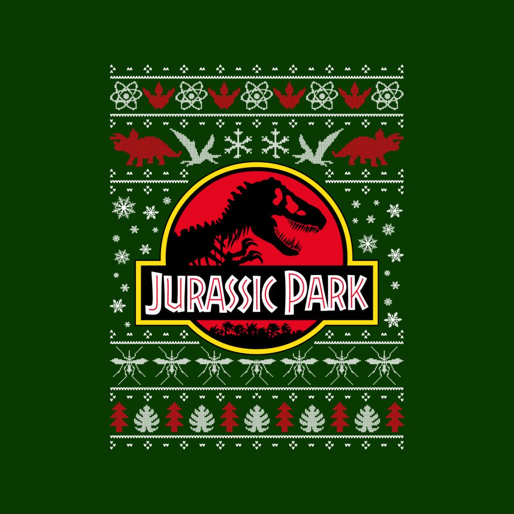 Jurassic Park Logo Christmas Knit Pattern Men's T-Shirt-ALL + EVERY