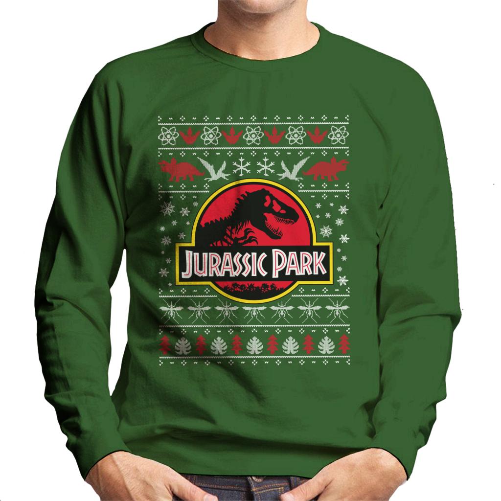 Jurassic Park Logo Christmas Knit Pattern Men's Sweatshirt
