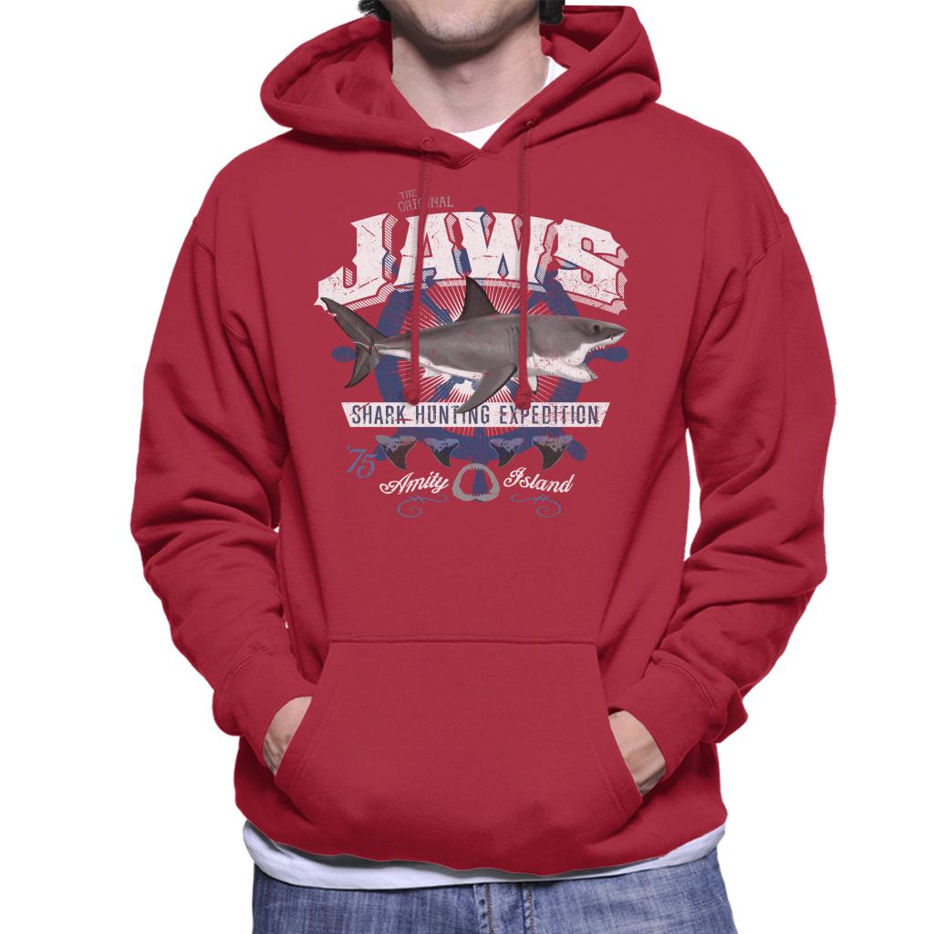 Jaws Shark Hunting Expedition Amity Island Men's Hooded Sweatshirt-ALL + EVERY