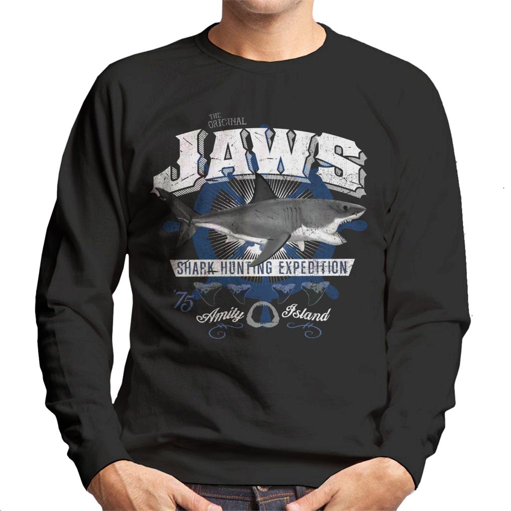 Jaws Shark Hunting Expedition Amity Island Men's Sweatshirt-ALL + EVERY