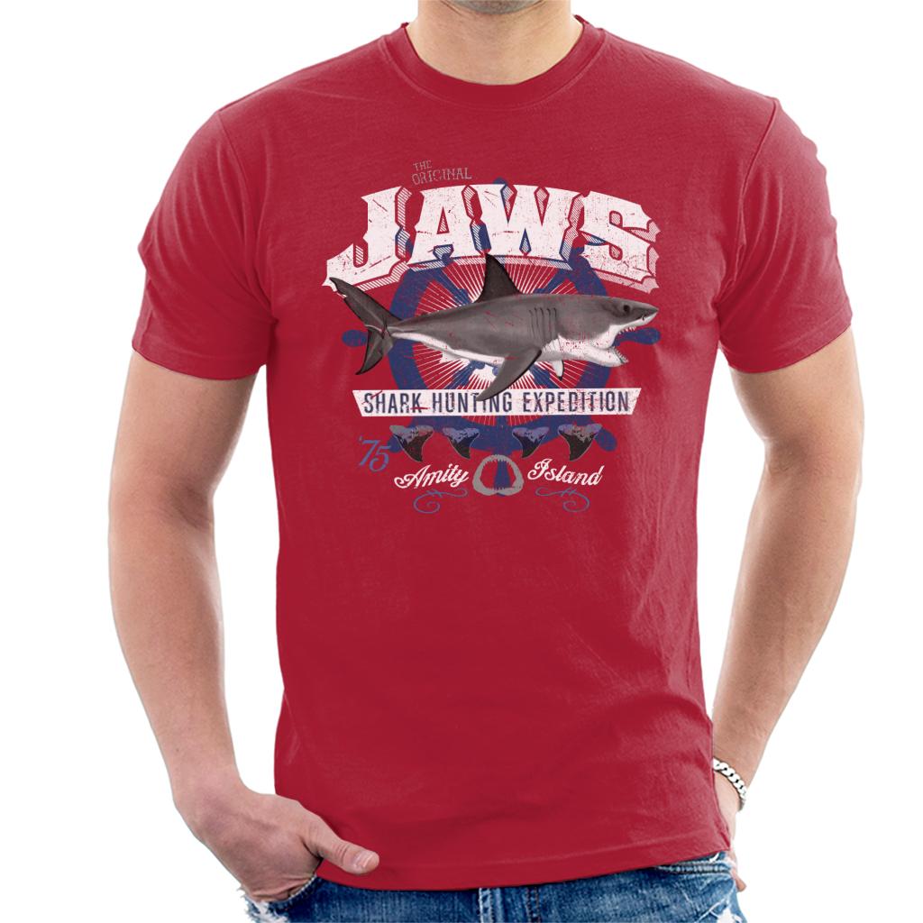 Jaws Shark Hunting Expedition Amity Island Men's T-Shirt-ALL + EVERY