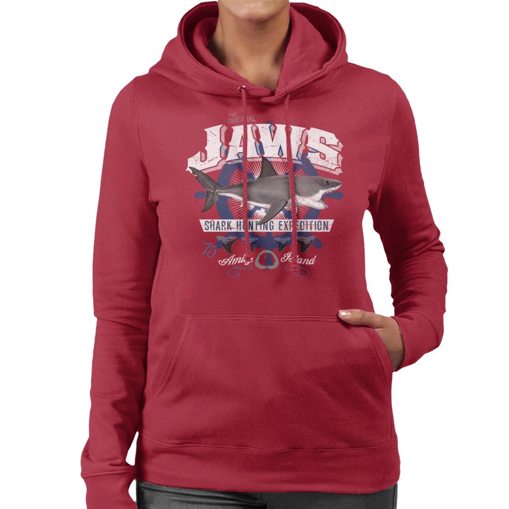 Jaws Shark Hunting Expedition Amity Island Women's Hooded Sweatshirt-ALL + EVERY