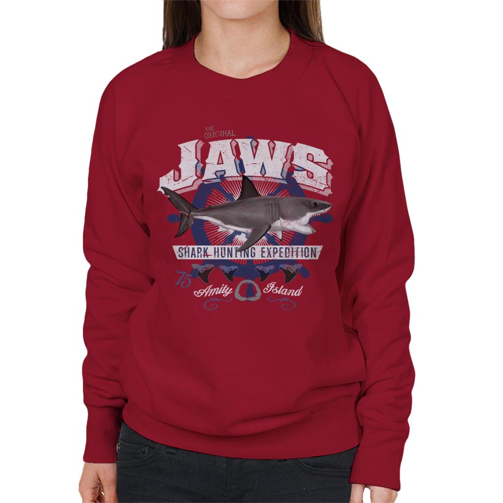 Jaws Shark Hunting Expedition Amity Island Women's Sweatshirt-ALL + EVERY