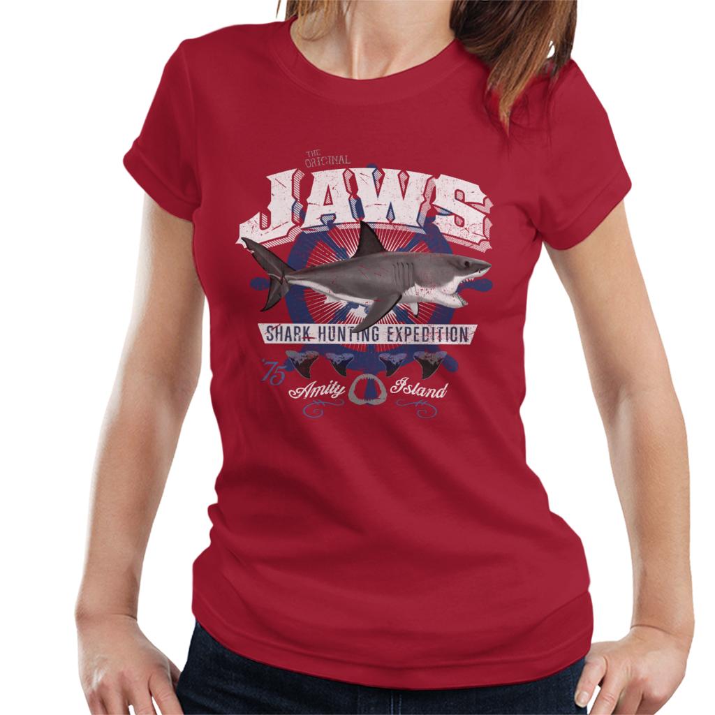 Jaws Shark Hunting Expedition Amity Island Women's T-Shirt-ALL + EVERY