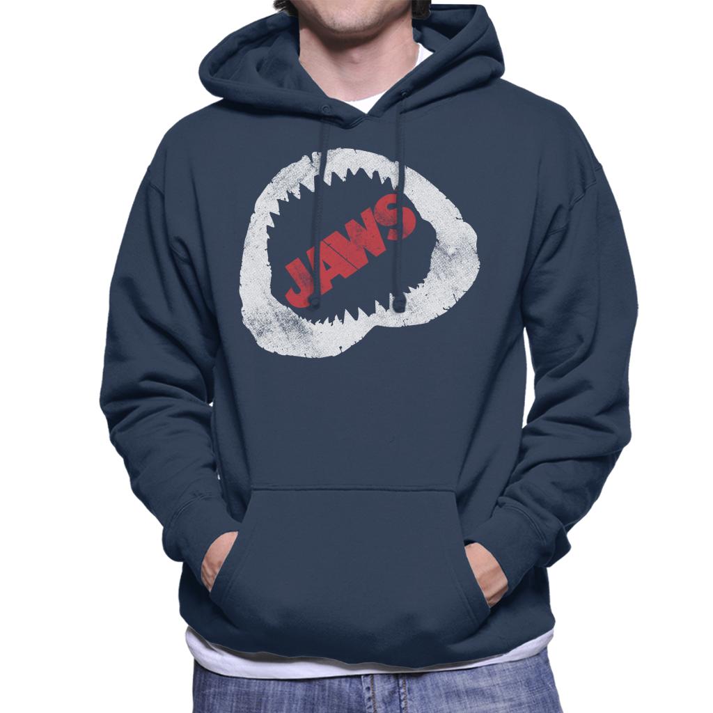 Jaws Bite Red Text Men's Hooded Sweatshirt-ALL + EVERY