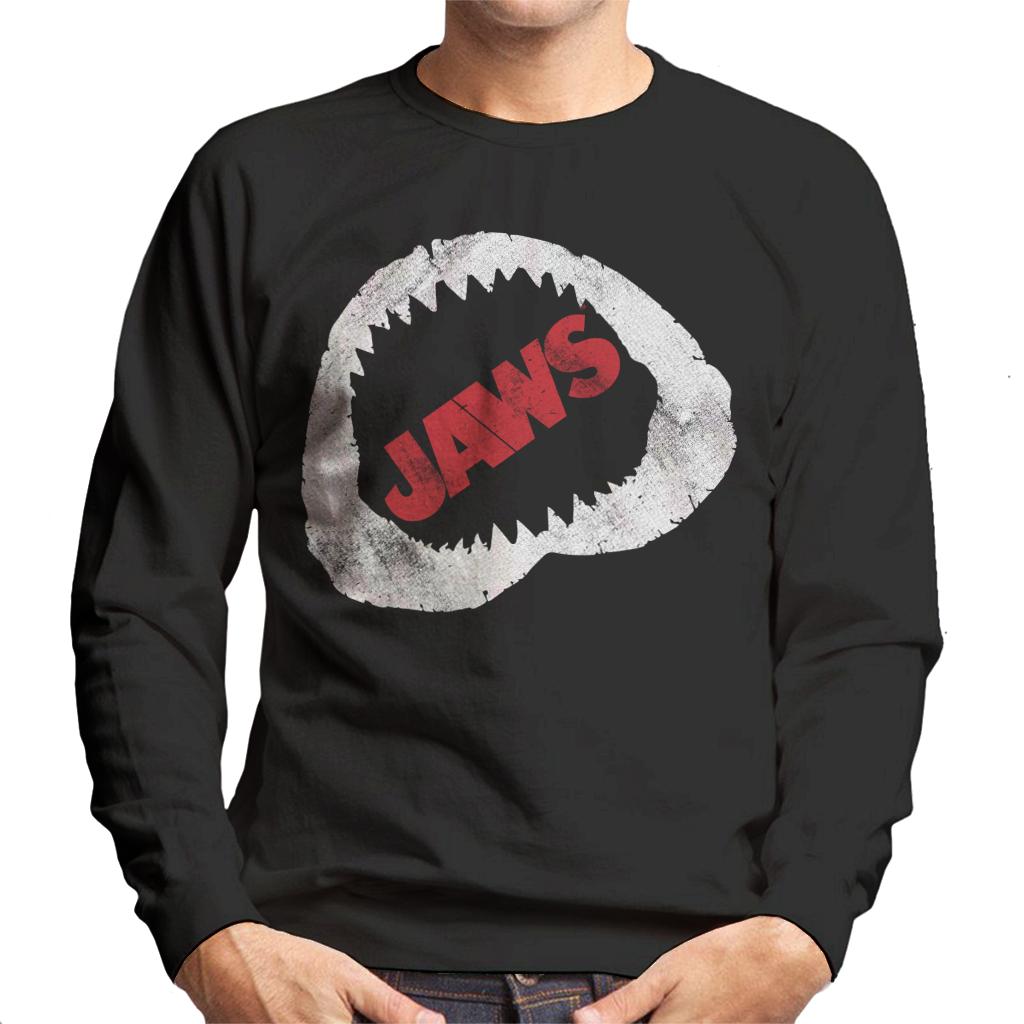 Jaws Bite Red Text Men's Sweatshirt-ALL + EVERY