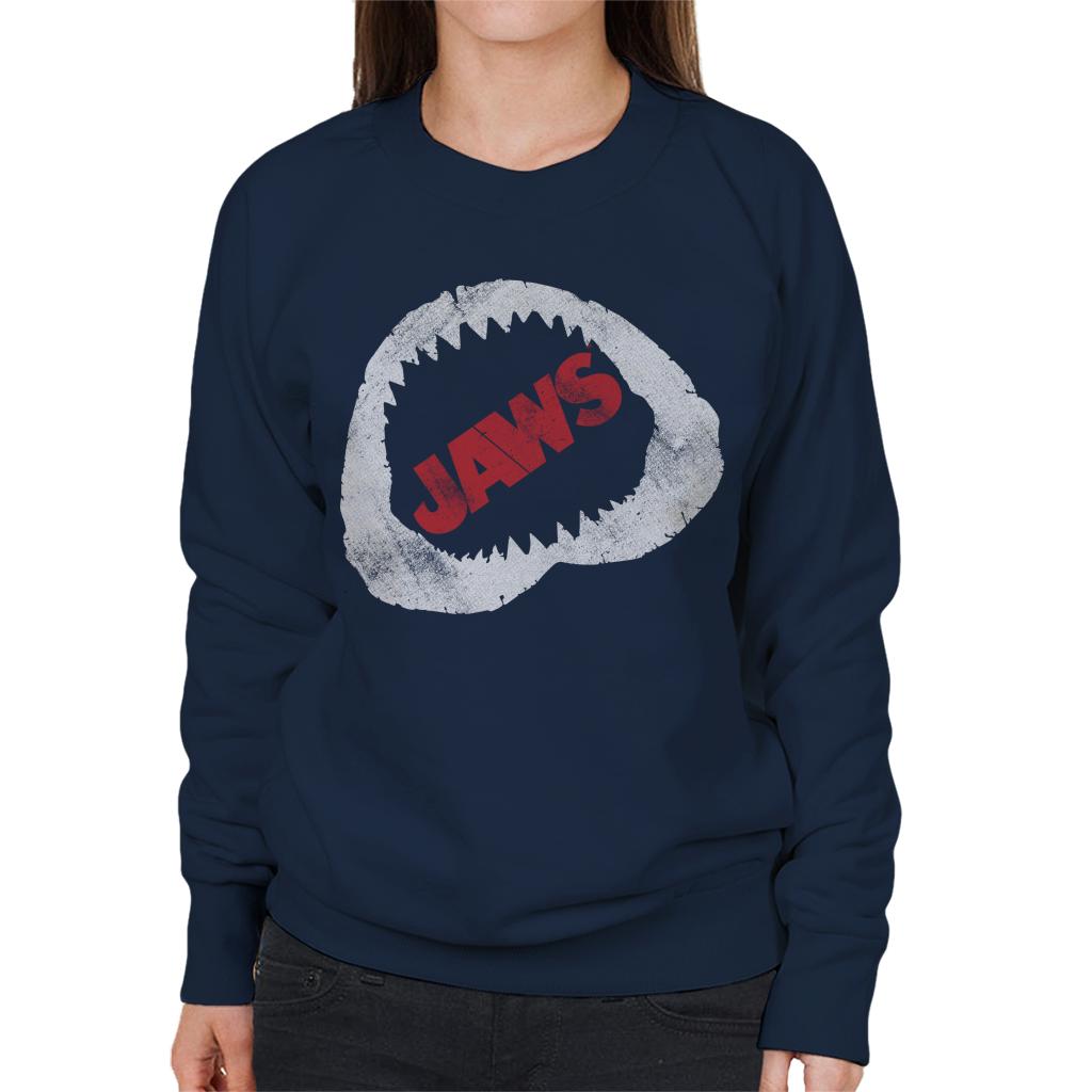 Jaws Bite Red Text Women's Sweatshirt-ALL + EVERY