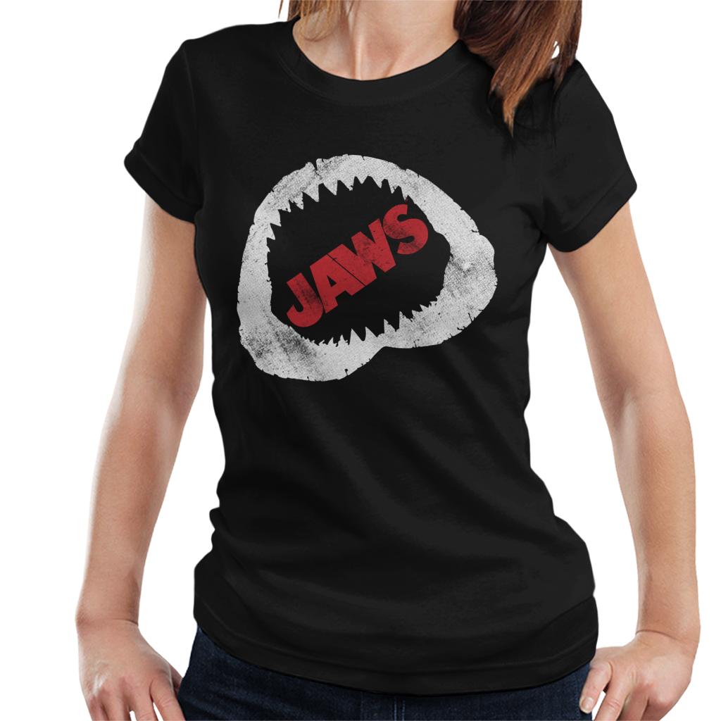 Jaws Bite Red Text Women's T-Shirt-ALL + EVERY