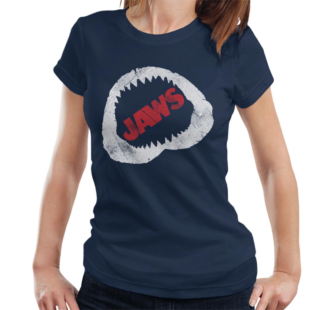 Jaws Bite Red Text Women's T-Shirt-ALL + EVERY