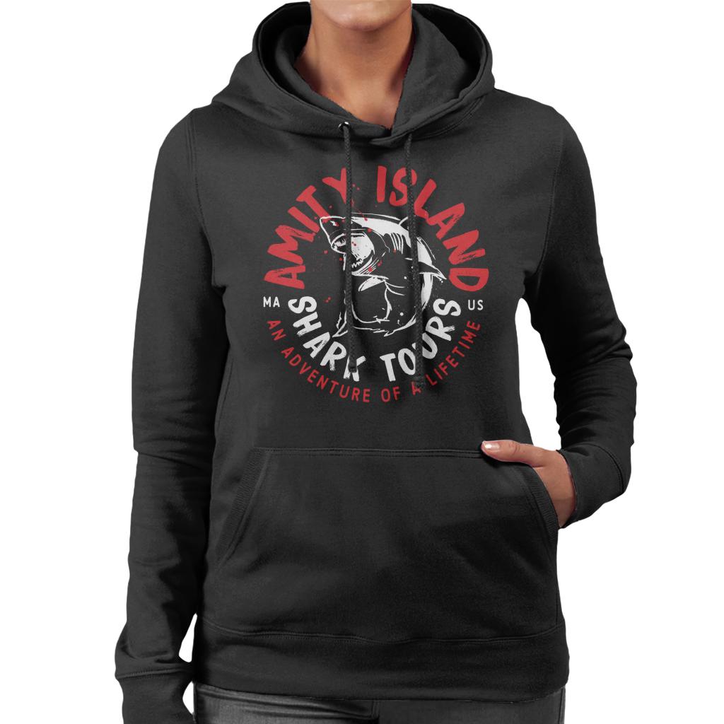 Jaws Amity Island Shark Tour Women's Hooded Sweatshirt-ALL + EVERY