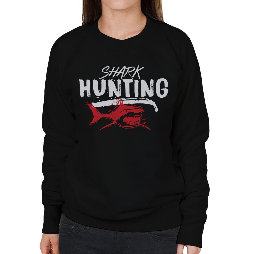 Jaws Shark Hunting Women's Sweatshirt-ALL + EVERY