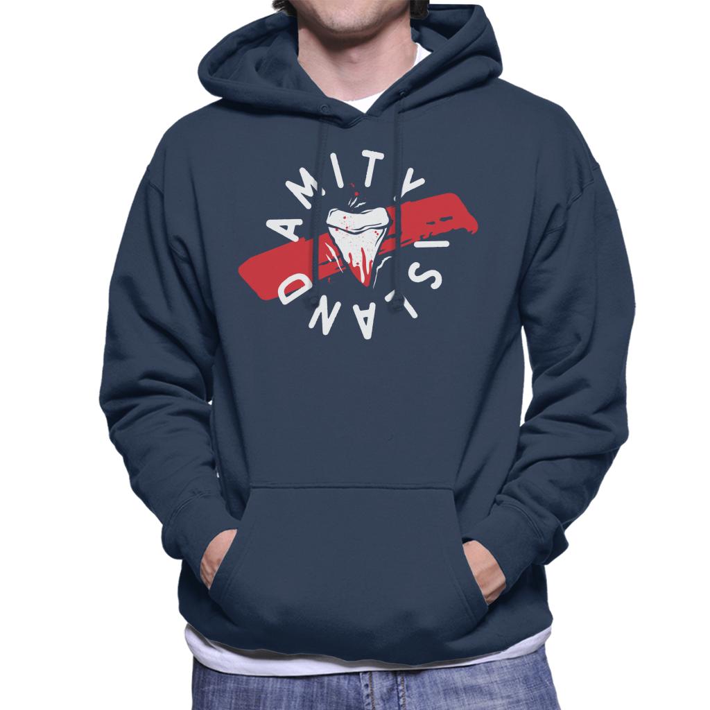 Jaws Tooth Amity Island Men's Hooded Sweatshirt-ALL + EVERY