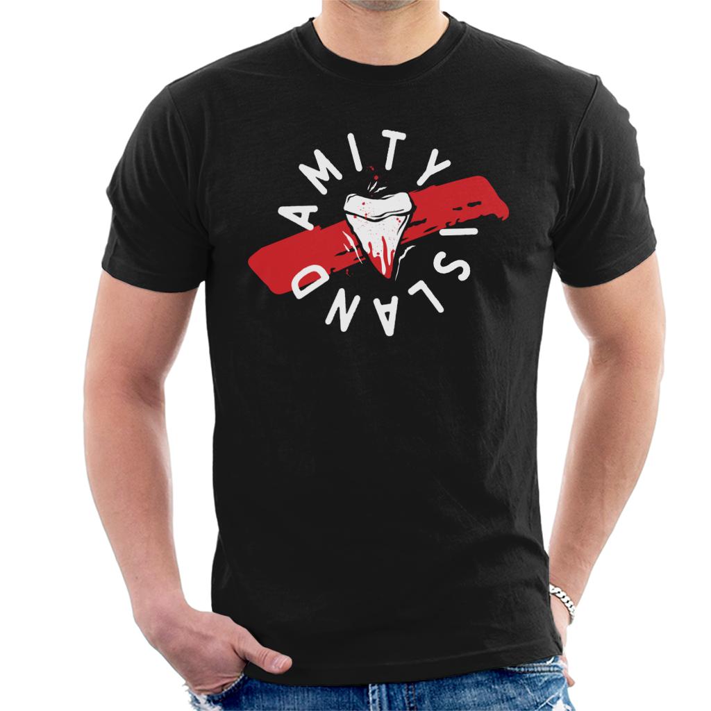 Jaws Tooth Amity Island Men's T-Shirt-ALL + EVERY