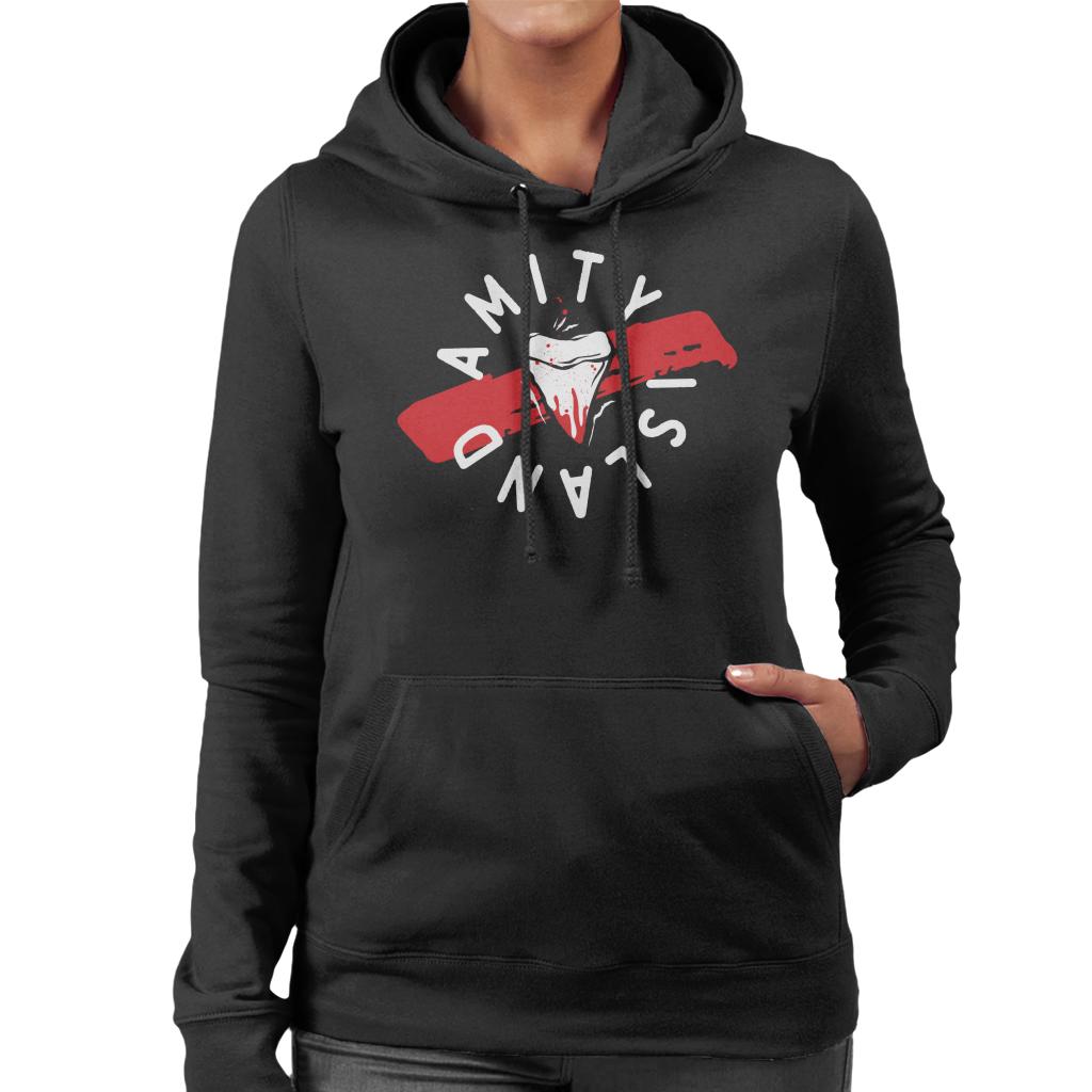 Jaws Tooth Amity Island Women's Hooded Sweatshirt-ALL + EVERY