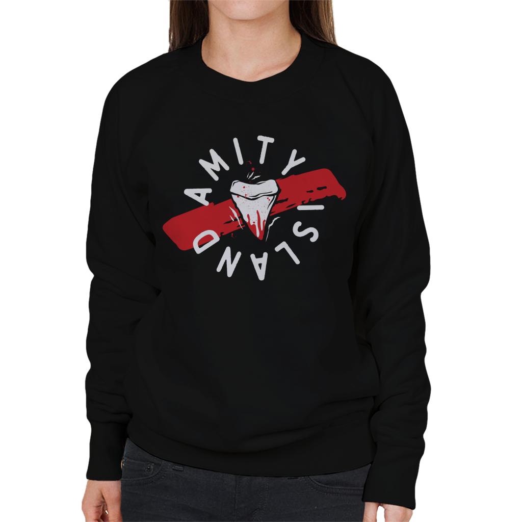 Jaws Tooth Amity Island Women's Sweatshirt-ALL + EVERY