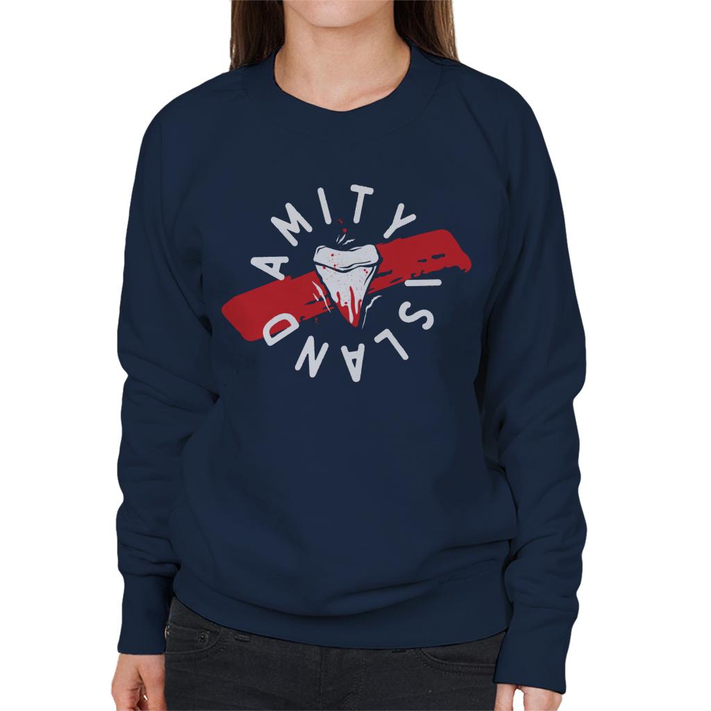 Jaws Tooth Amity Island Women's Sweatshirt-ALL + EVERY