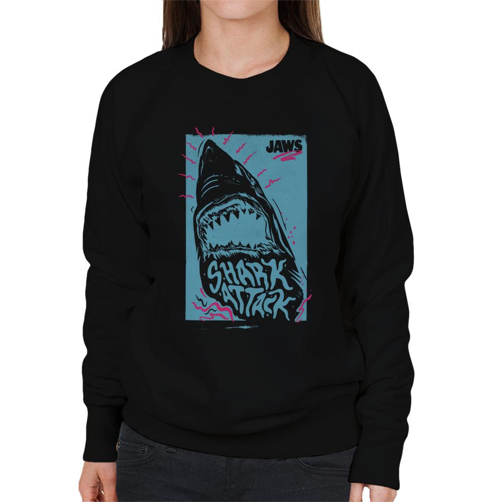 Jaws Shark Attack Wave Women's Sweatshirt-ALL + EVERY