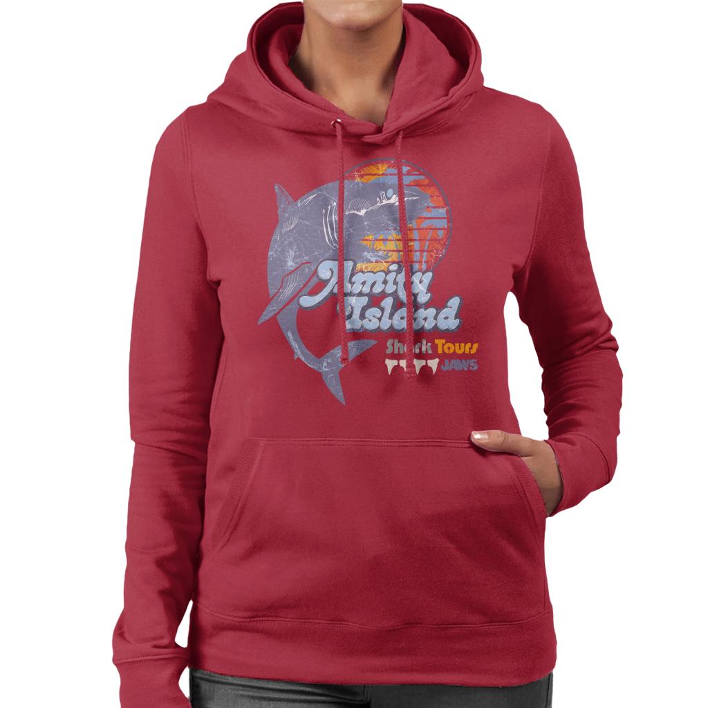 Jaws Amity Island Shark Tours Logo Women's Hooded Sweatshirt-ALL + EVERY