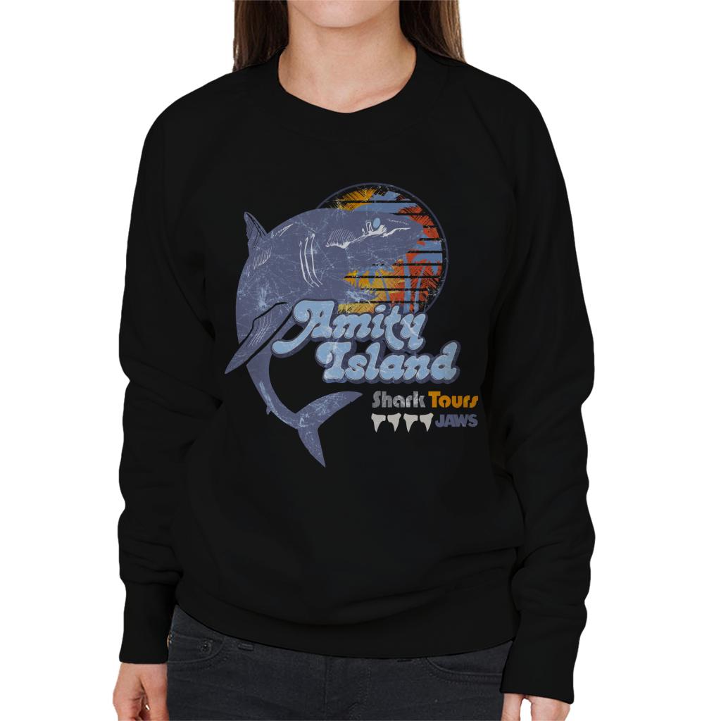 Jaws Amity Island Shark Tours Logo Women's Sweatshirt-ALL + EVERY