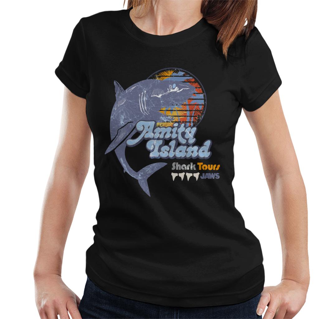 Jaws Amity Island Shark Tours Logo Women's T-Shirt-ALL + EVERY