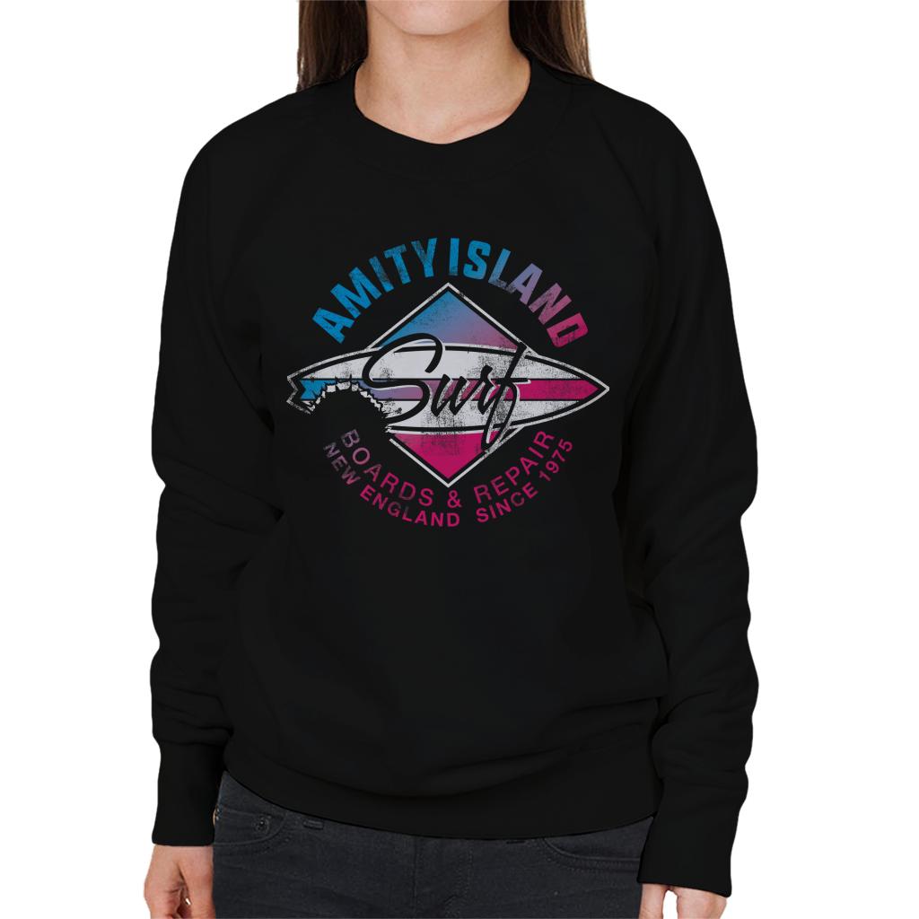 Jaws Amity Island Surf Boards And Repair Women's Sweatshirt-ALL + EVERY