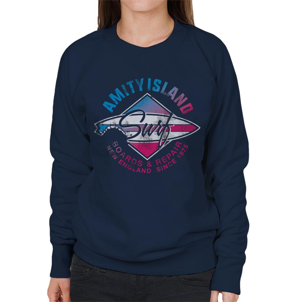 Jaws Amity Island Surf Boards And Repair Women's Sweatshirt-ALL + EVERY