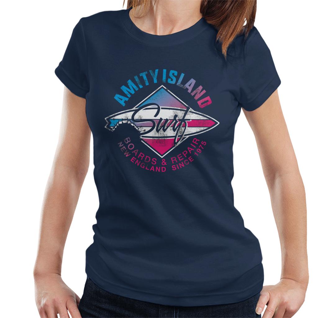 Jaws Amity Island Surf Boards And Repair Women's T-Shirt-ALL + EVERY