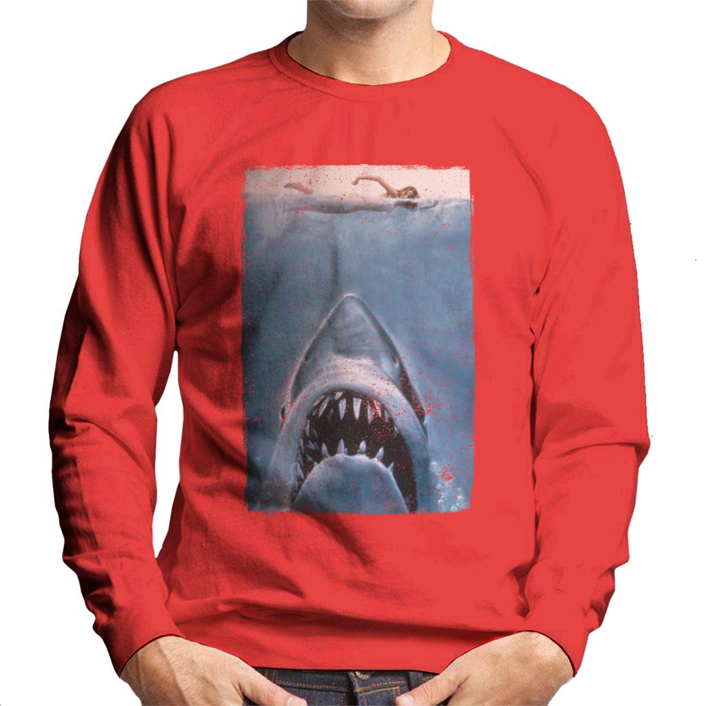 Jaws Classic Poster Stalking Prey Men's Sweatshirt-ALL + EVERY