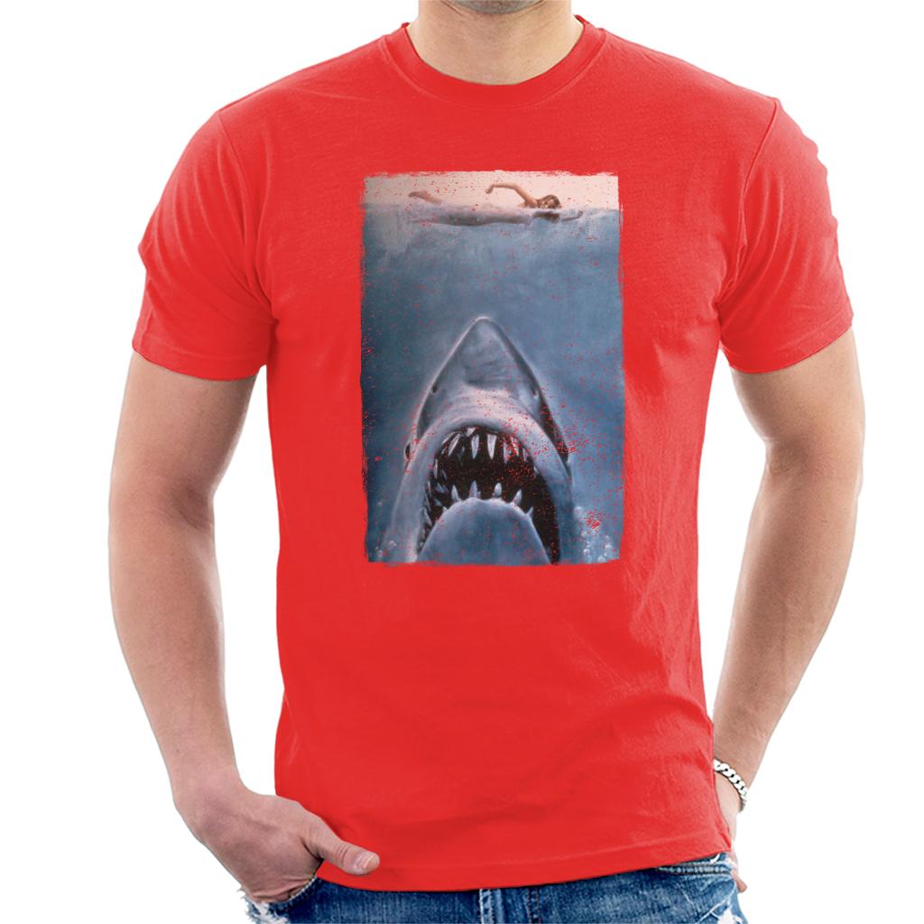 Jaws Classic Poster Stalking Prey Men's T-Shirt-ALL + EVERY