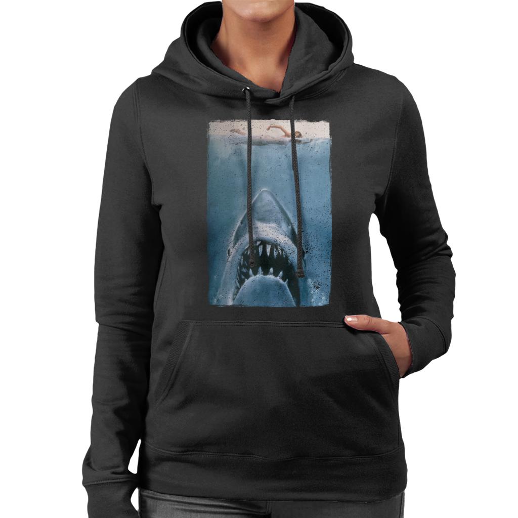 Jaws Classic Poster Stalking Prey Women's Hooded Sweatshirt-ALL + EVERY