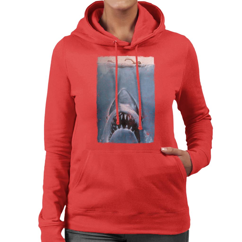 Jaws Classic Poster Stalking Prey Women's Hooded Sweatshirt-ALL + EVERY