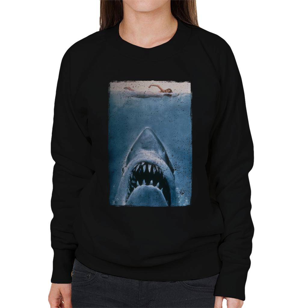 Jaws Classic Poster Stalking Prey Women's Sweatshirt-ALL + EVERY