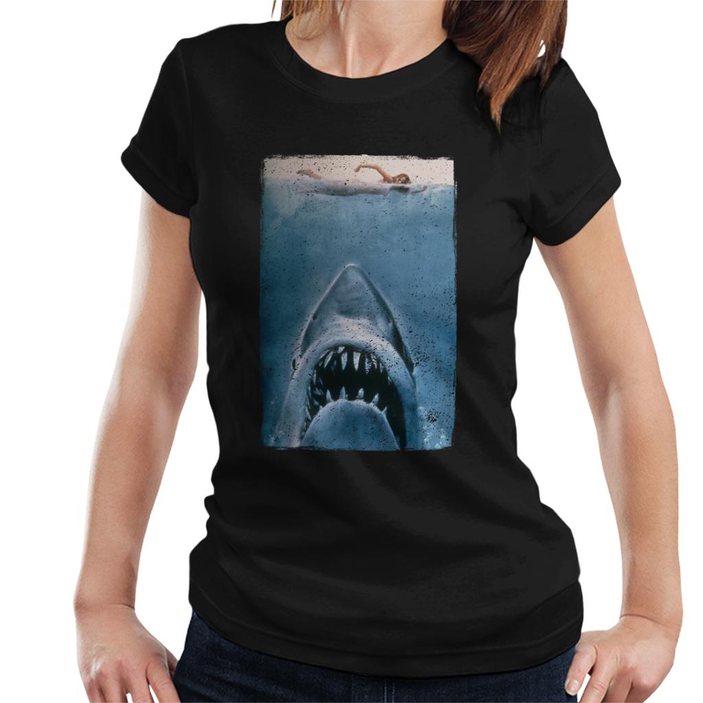 Jaws Classic Poster Stalking Prey Women's T-Shirt-ALL + EVERY