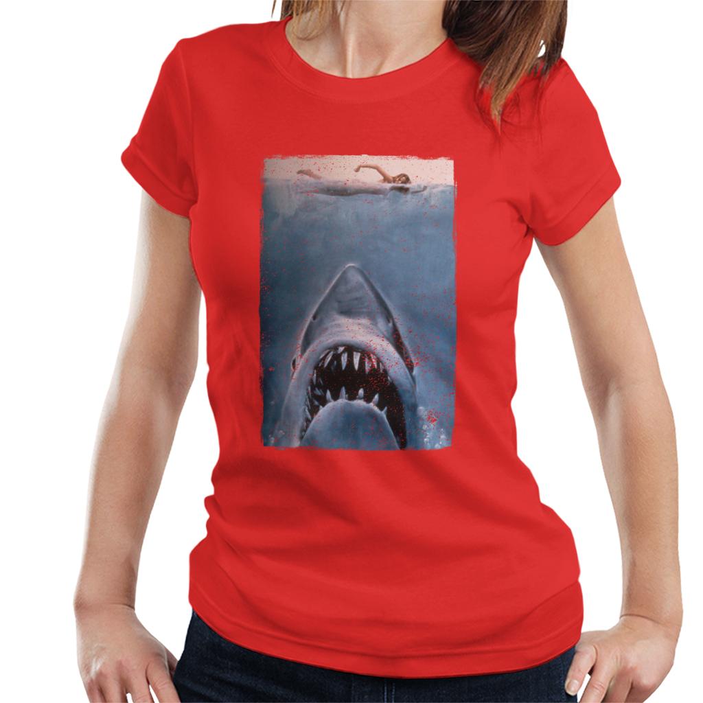 Jaws Classic Poster Stalking Prey Women's T-Shirt-ALL + EVERY