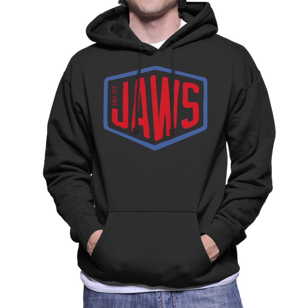 Jaws Since 1975 Red Text Men's Hooded Sweatshirt-ALL + EVERY