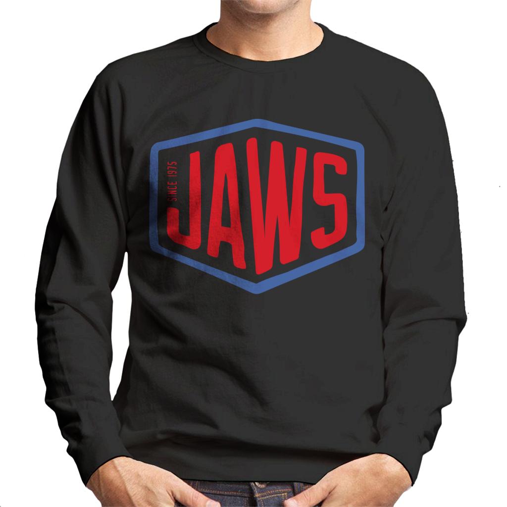 Jaws Since 1975 Red Text Men's Sweatshirt-ALL + EVERY